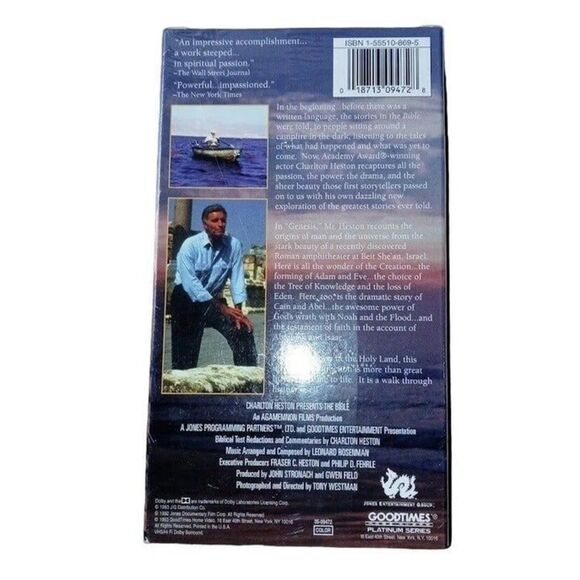 The Bible Genesis VHS Charlton Heston NEW SEALED - Picture 2 of 2